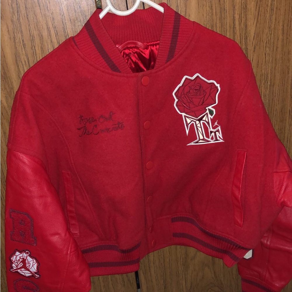 Air Jordan teyanna Taylor autographed  cropped varsity jacket